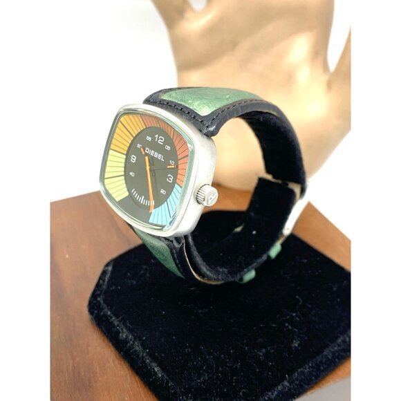 Diesel Women's Watch DZ3022 Quartz Vintage Multicolor Black Leather Band 38mm - Picture 2 of 13